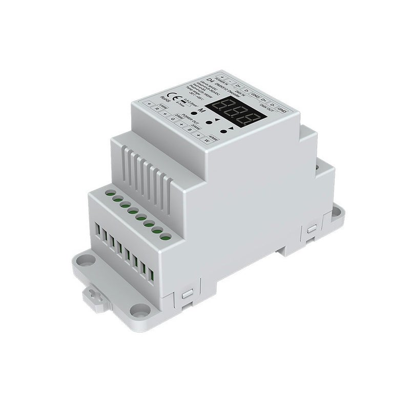 Nutbro 4 CH Constant Voltage DMX512 Decoder RGB/RGBW Controller Din Rail Mounted 4 Channel Dimming Controller 5-24VDC - Image 1